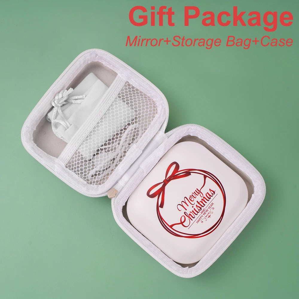 Compact Mirror with Lights, 1X/2X Magnification Portable Folding Handheld Small Pocket LED Travel Makeup Mirror for Gift, Purse