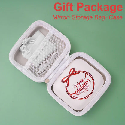 Compact Mirror with Lights, 1X/2X Magnification Portable Folding Handheld Small Pocket LED Travel Makeup Mirror for Gift, Purse