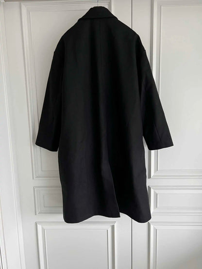 TOP-YAMAMOTO original design black wool coat