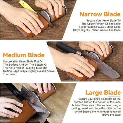 Rolling Knife Sharpener For Straight Edge Knife Sharpener Kit With 15/20° Degree Magnetic Angle For Kitchen Knives Whetstone Set