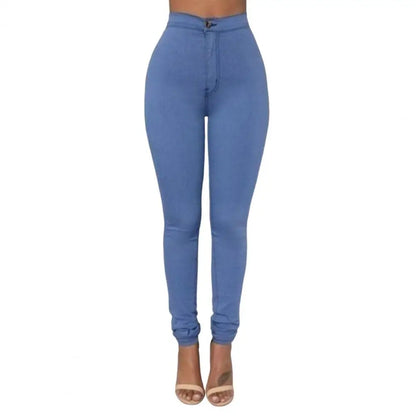 Fall New Women's Black High Waist Skinny Jeans Fashion Stretch Slim Denim Pencil Pants Female Casual Trousers S-2XL
