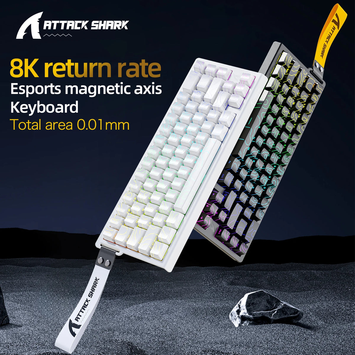 X68HE X68PRO ATTACK SHARK Magnetic Mechanical Keyboard 0.125ms Ultra Low Latency PO Cotton Silicone Fill RGB Backlit 8K Wired