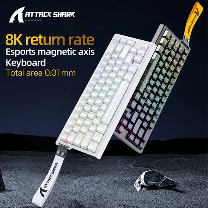 X68HE X68PRO ATTACK SHARK Magnetic Mechanical Keyboard 0.125ms Ultra Low Latency PO Cotton Silicone Fill RGB Backlit 8K Wired