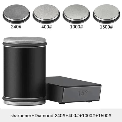 Rolling Knife Sharpener For Straight Edge Knife Sharpener Kit With 15/20° Degree Magnetic Angle For Kitchen Knives Whetstone Set