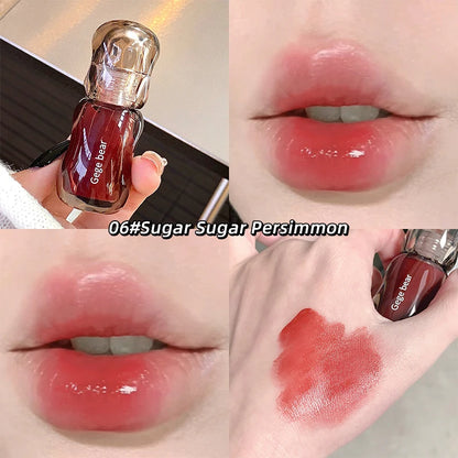Gege Bear Crystal Lip Balm Moisturizing Lip Gloss Oil Jelly Lipgloss Long Lasting Liquid Lipstick Hydrating Tinted Lip Makeup