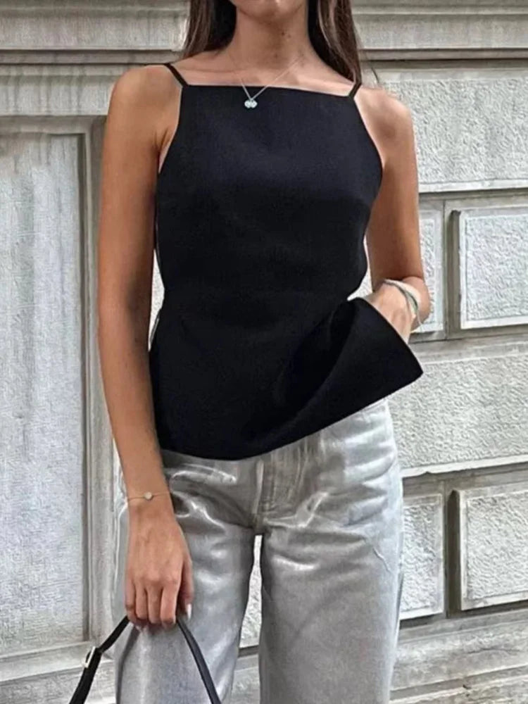 HXAO Women Top Lace Up Backless Camisole Top Women Cheap clothes Sexy Fashion Tanks & Camis Crop top Women White Black top