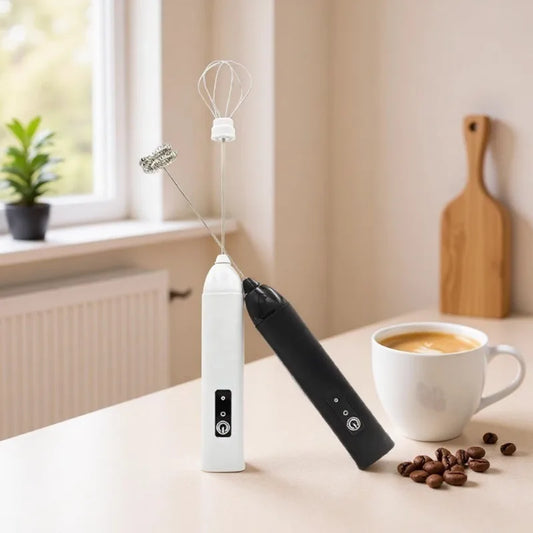 Electric Milk Frother + Egg Beater Wireless Type-C Charging 3 Speeds Mini Handheld Foam Maker Coffee Whisk Cooking Tools