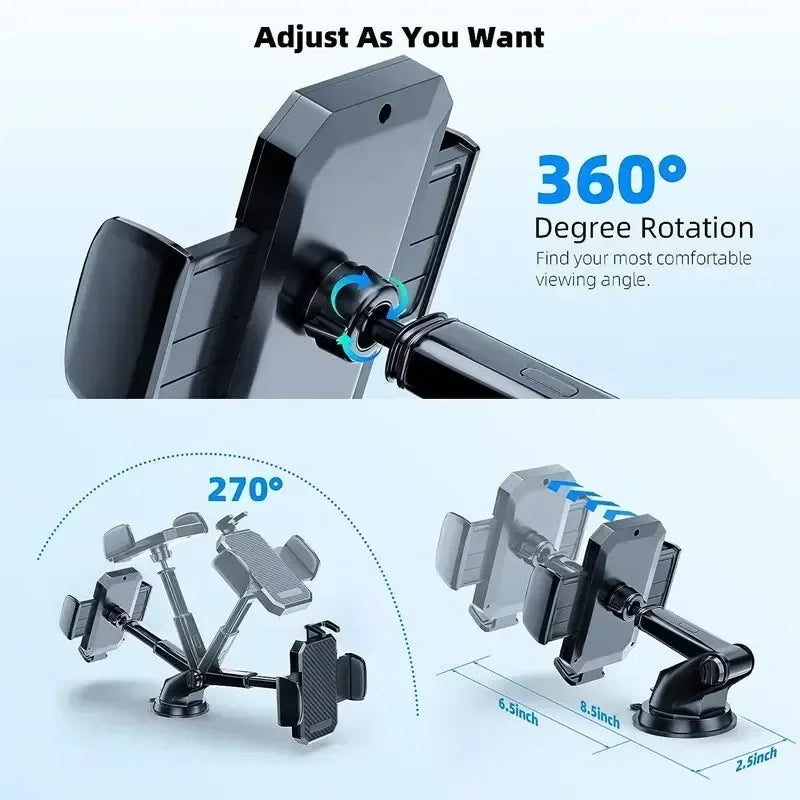 360° Rotation Car Phone Holder NEW Sucker Mount Cellphone Stand Stable Suction Cup Support in Car Universal Mobilephone Bracket