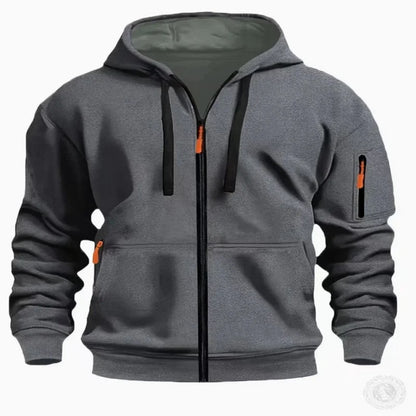 Casual top men's autumn and winter sportswear solid color men's top - fashionable sports solid color hoodie