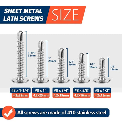Self-Tapping Sheet Metal Screws   Truss Head High-Strength Quick Tapping Screws Lath to Metal #8 M4.2