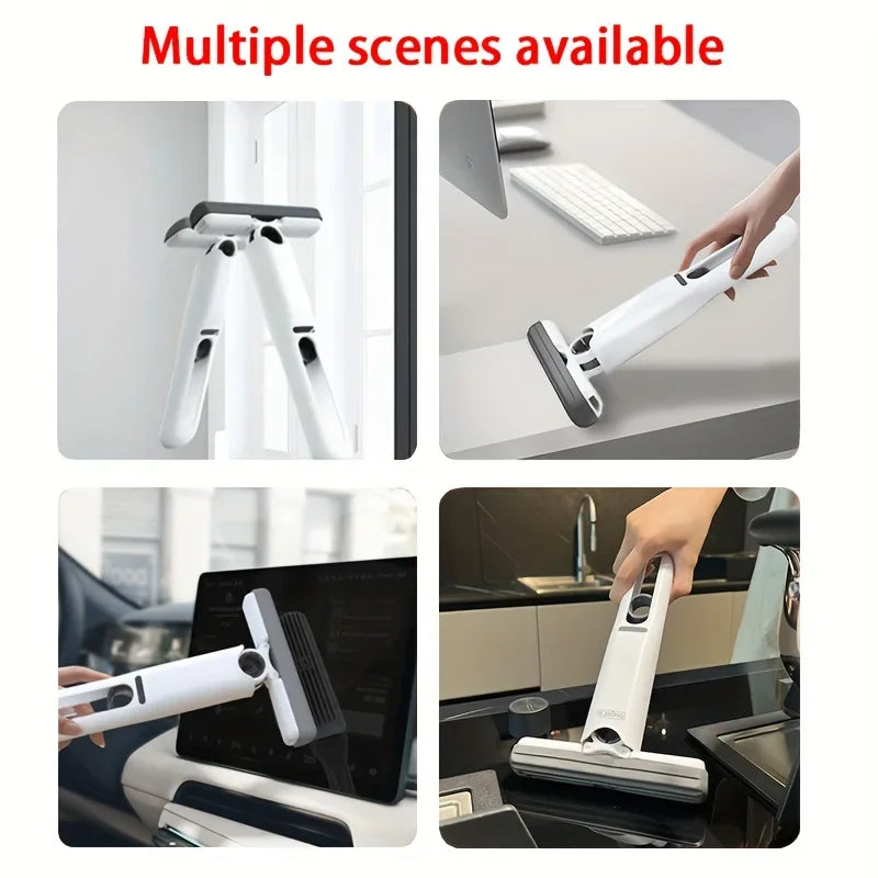 Mini Mop Self Squeeze Mop Powerful Folding Household Clean Tools No Hand Wash Strong Absorbent Mop for Bathroom Kitchen Desktop