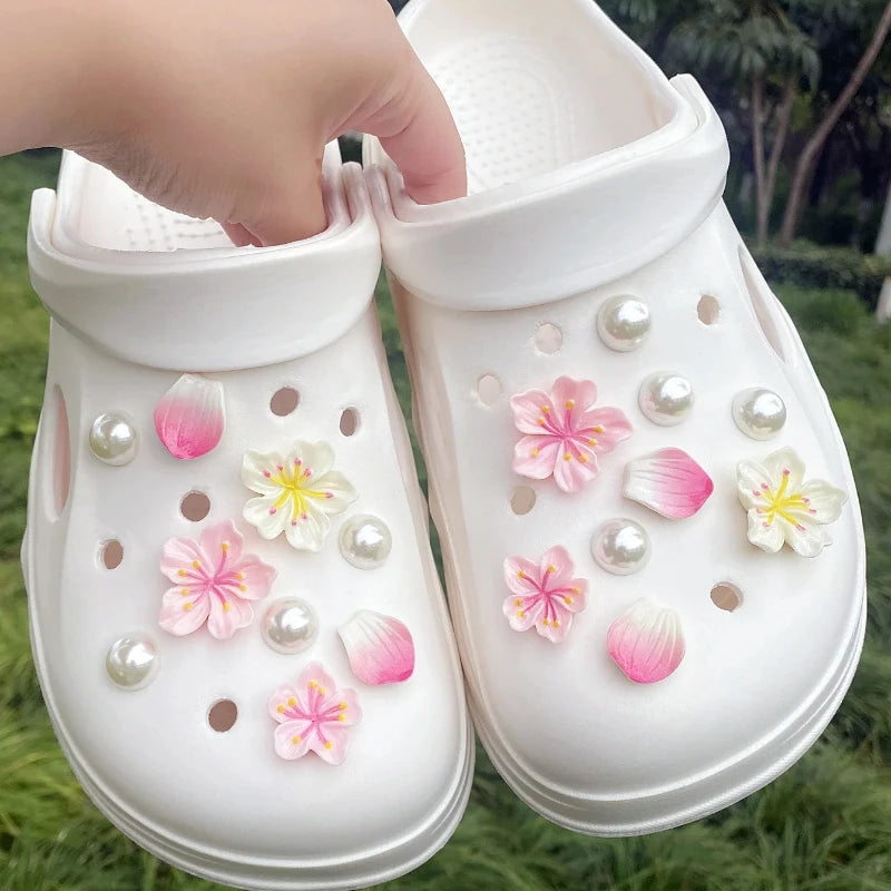 Hot Fashion Shoe Charms for Creative Branches and Flowers Clogs Shoe Buckle Cute Shoe Accessories Decoration for Girls Gift