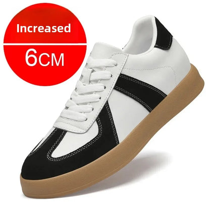 Fall Winter Invisible Heightening Men's Shoes 8cm Leisure Sports Shoes Fashionable Retro Men's Sneakers Breathable Leather