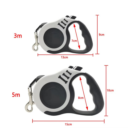 Retractable Dog Leash 3m 5m Automatic Self-Locking Nylon Lead for Medium Large Small Dogs Outdoor Walking Hiking Travel