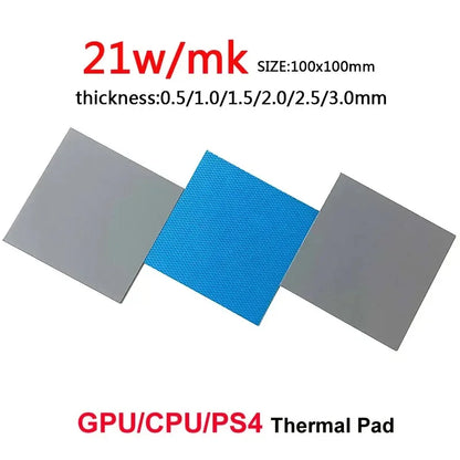 COOLCIRC 24W/Mk Thermal Pad 80x40mm/100x100mm Size For GPU CPU Radiator Cooling Conductive Silicone High Quality Heat Insulation