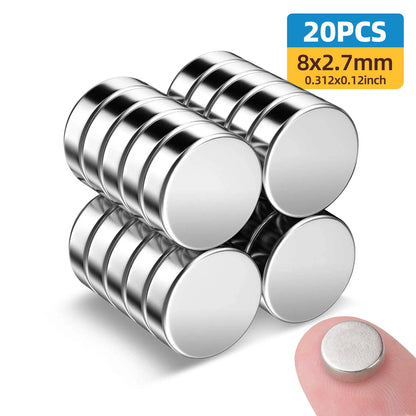 8x3mm Round Refrigerator Magnets, Small Fridge Magnets, Office Magnets, Whiteboard Magnets, Durable Mini Magnets,  Kitchen
