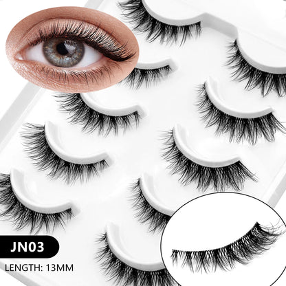 VELTRINAY Fake Lashes Mink Lashes Plush 3D False Eyelashes Clear Band Accent Cat Eye Lashes False Lashes Makeup