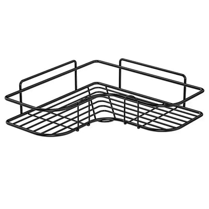 Basket Organizer Bathroom Corner Triangle Shelf Wall Mounted Storage Shelves Shampoo Holder Cosmetic Rack Iron Shower Drain
