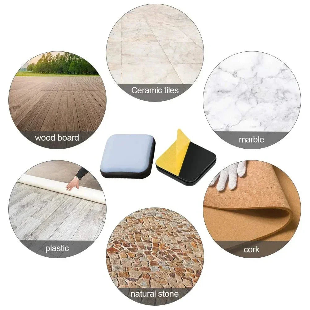 PTFE Square Feet Glider Sliding Pads Home Furniture Sliders Floor Mover Pads for Household Hardware