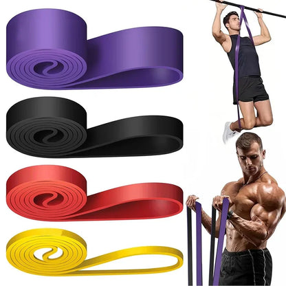 1Pcs Tough Latex Resistance Band Elastic Exercise Strength Pull-Ups Auxiliary Band Fitness Equipment Strengthening Train Tough