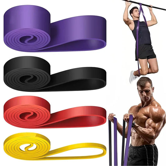 1Pcs Tough Latex Resistance Band Elastic Exercise Strength Pull-Ups Auxiliary Band Fitness Equipment Strengthening Train Tough