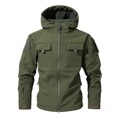 Men Lurker Shark Skin Soft Shell Tactical Jacket Waterproof Fleece Hooded Coat Hunt Clothes Autumn Solid Outdoor New Jacket Men