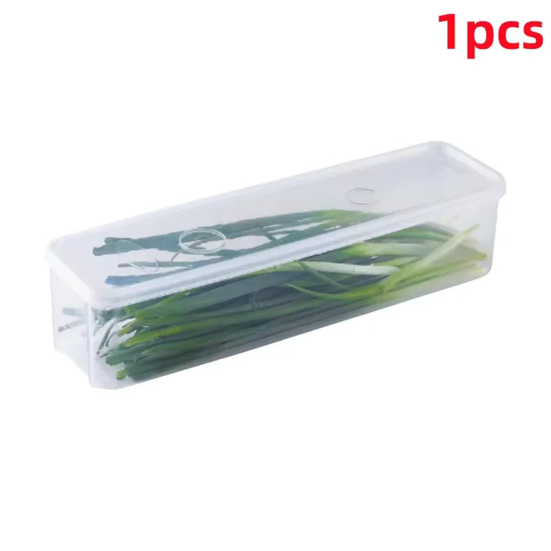 1/2/4 PCS Long Rectangular Food Storage Containers, Plastic Reusable Refrigerator Organizer Boxes Kitchen Accessories