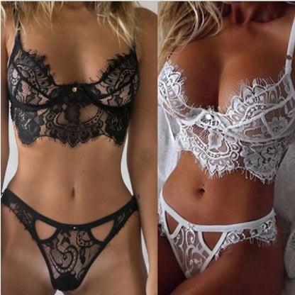 Lingerie Women Transparent Bra Sexy Erotic Set soft backless Pajama skirt tempting nightclub nightdress underwear lace