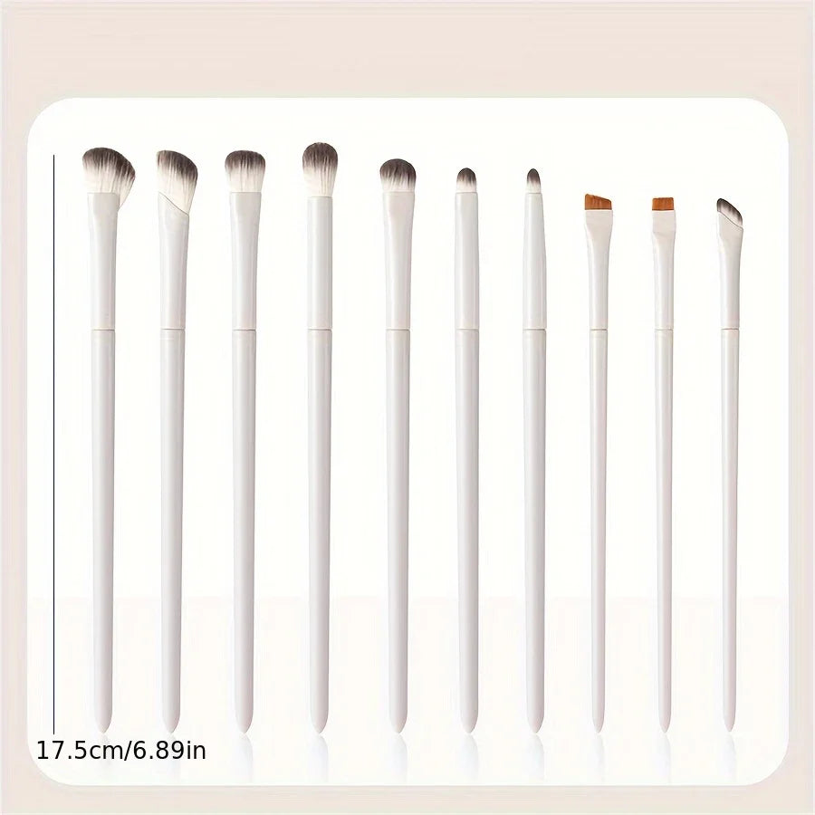 5/6/8/10pcs Natural Eye Makeup Brushes Set Detail Eyeshadow Brush Makeup Brush White Ultra Soft Eyeshadow Eyeliner Makeup Tool