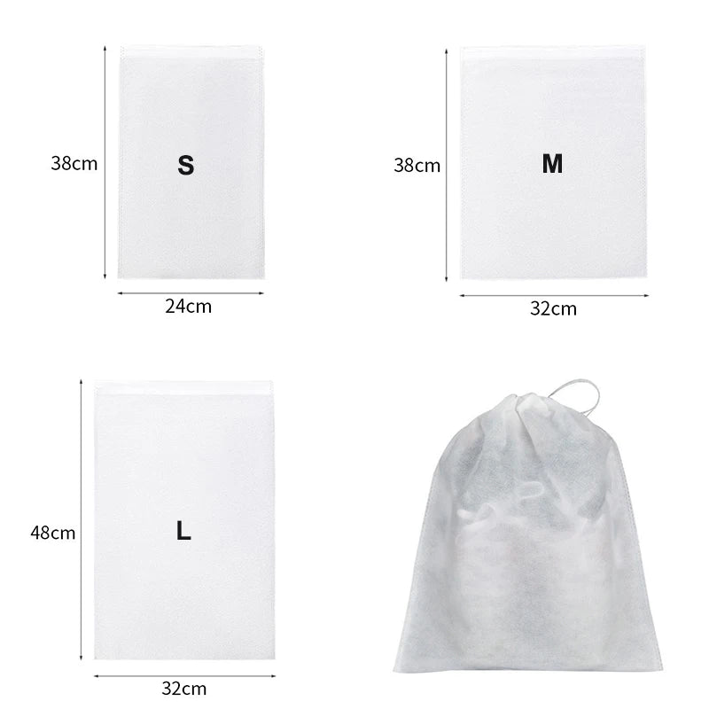 20/30/50Pcs Shoe Dust Covers Set Drawstring Clear Portable Shoe Storage for Sundries Dustproof Shoe Cover Bags Drying Shoes Prot