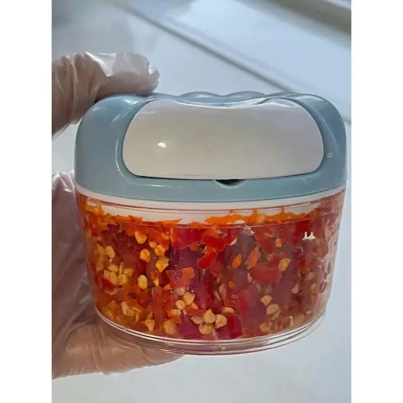 Manual Meat Grinder Garlic Chopper Rotating Garlic Press Vegetable Onion Cutting Machine，160/500/900ML