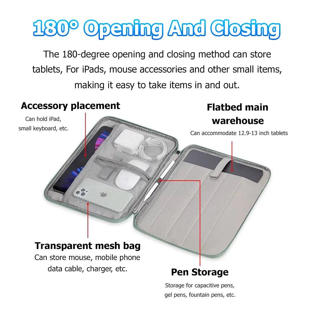 Tablet Sleeve Pouch For iPad Pro 11 2024 11 Inch Air 11 Air 6th Gen Handbag Sleeve Case For IPad Air 13 Pro13 12.9 Dustproof Bag