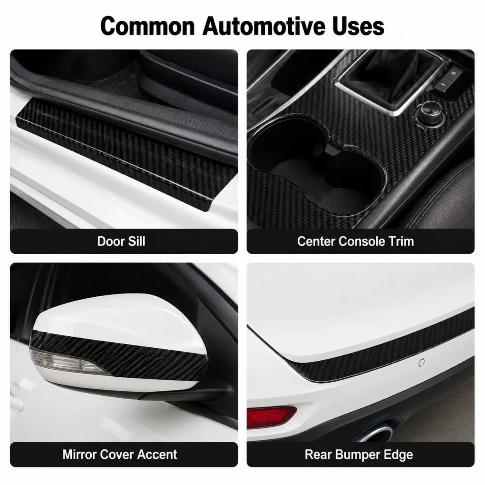 1m-10m 3D Carbon Fiber Anti Collision Film Car Door Edge Guards Door Sill Protector Waterproof Scratch Cover Strip Stickers Tape