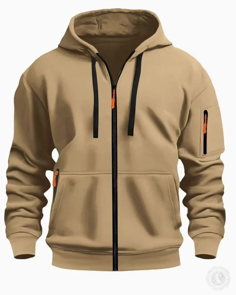 Casual top men's autumn and winter sportswear solid color men's top - fashionable sports solid color hoodie