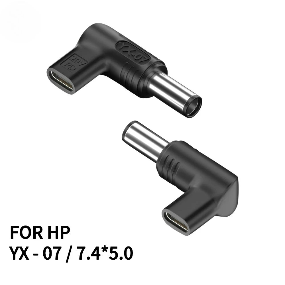 20V100W Laptop Power Adapter Connector DC Plug USB Type C Female to DC Male Jack Converter for Hp Dell Asus Acer Lenovo Notebook