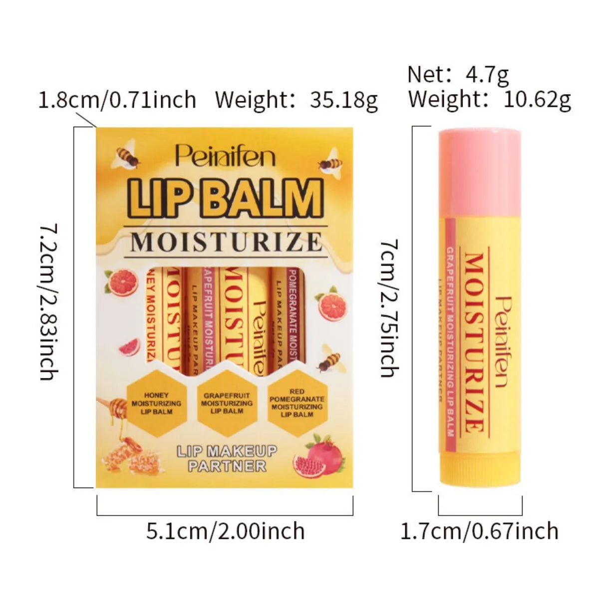 3-Piece Lip Balm Lipstick Base Lip Balm Makeup Natural Plant Anti-Scratch Lip Care Petroleum Jelly Lip Balm