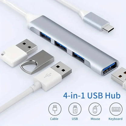 467 USB Dock Multi-Function Wire Divider High Speed Transmission One Drag Four Expanders for Mobile Phone Computer
