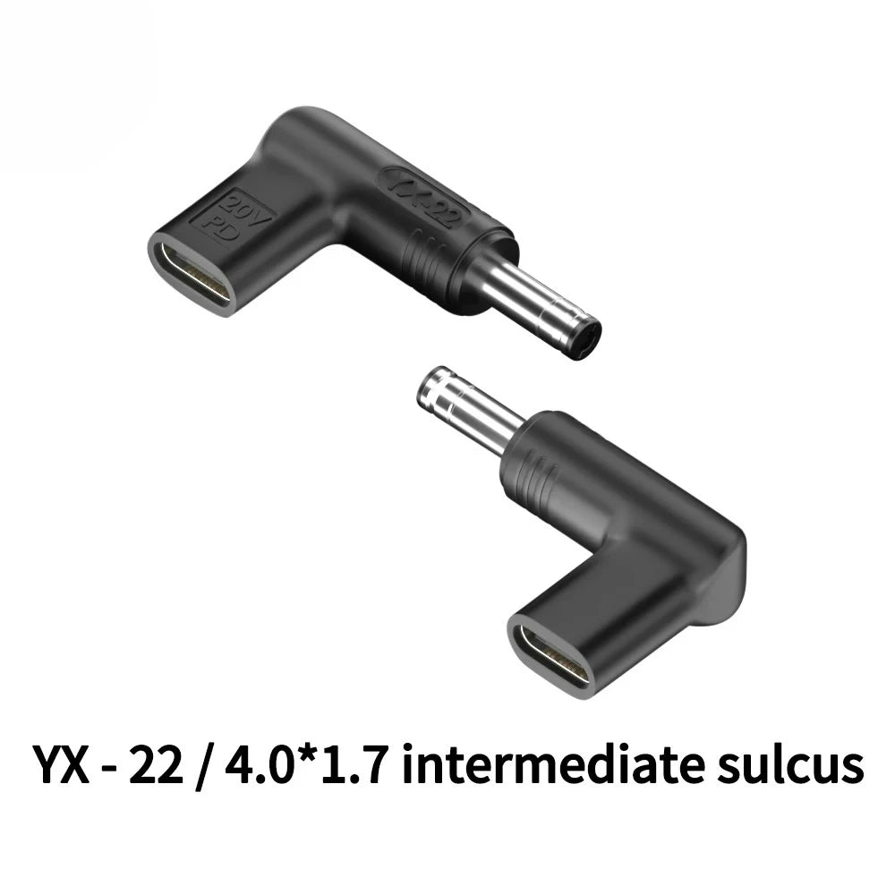 20V100W Laptop Power Adapter Connector DC Plug USB Type C Female to DC Male Jack Converter for Hp Dell Asus Acer Lenovo Notebook