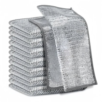Wholesale Metal Steel Wire Rags Cloth Home Kitchen Pot Pan Dishwashing Double-sided Dishcloth Cleaning Cloths Towel Scrubber Rag