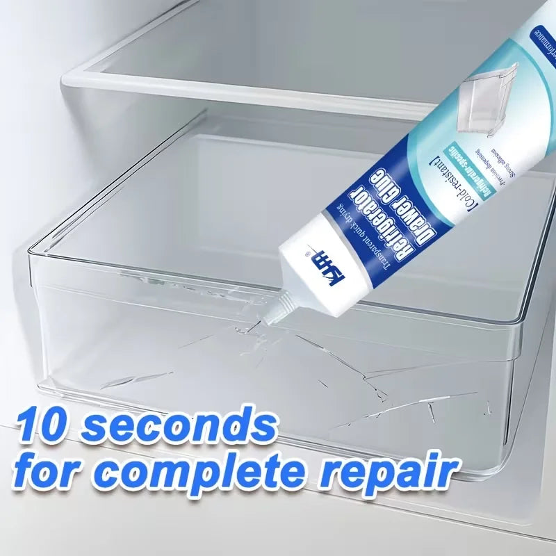 Refrigerator Repair Glue 25ML Cold Resistant Waterproof Adhesive for Fridge Drawer Door Seal Quick Drying for Plastic Glass