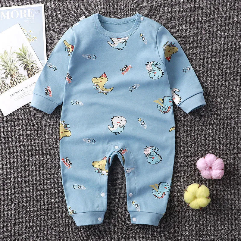 Baby Boys Girls Long Sleeve Romper Cotton Spring Autumn Crawling Jumpsuit Sleepwear All Seasons Onesie
