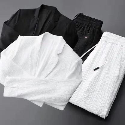 Autumn New Fashion Suit Men's Long Sleeved High End Quality Casual Set Korean Edition Casual Two Piece Set