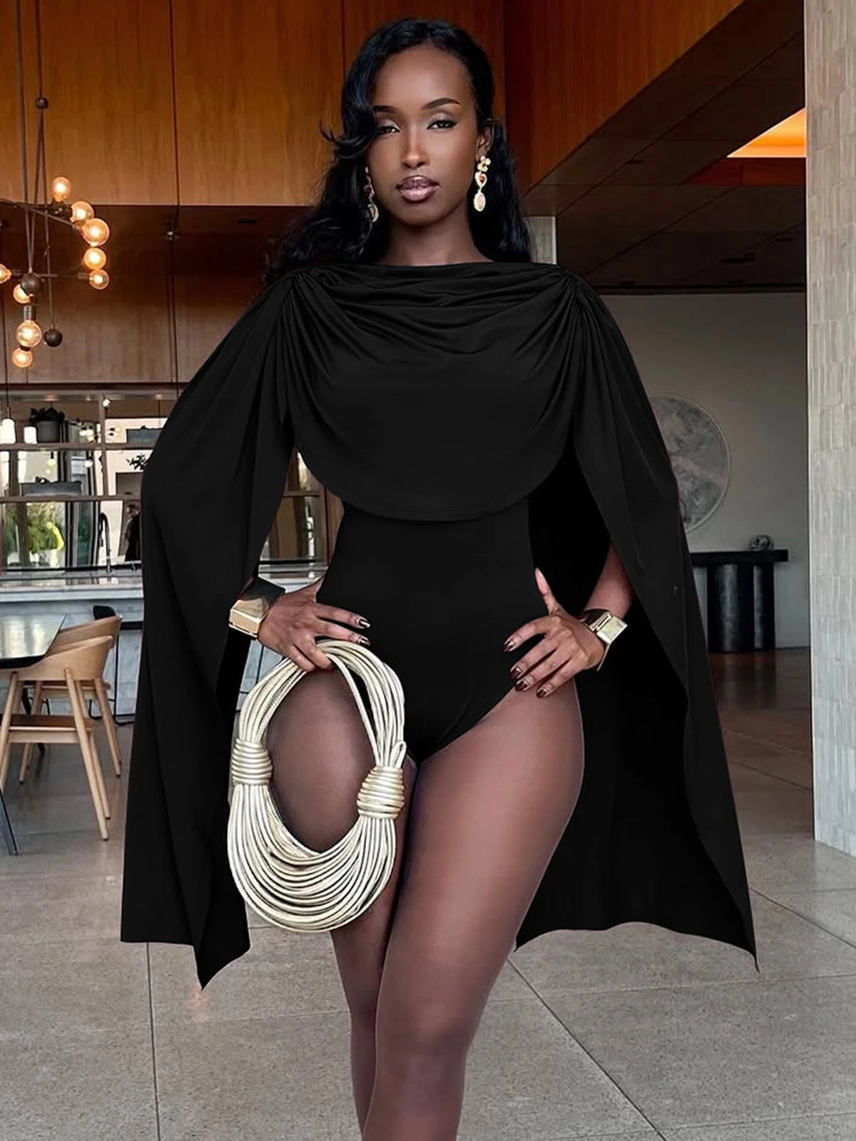 Hugcitar Women Fashion Solid Long Ribbon Ruched Sexy Bodycon Skinny Bodysuit Fall Spring Casual New Romper Party Club Overalls