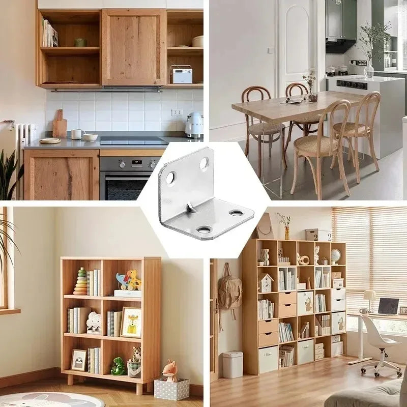 20PCS L-Shaped Corner Code 90 Degree Laminated Furniture Plate Hardware Right Angle Bracket Cabinets Small Connectors