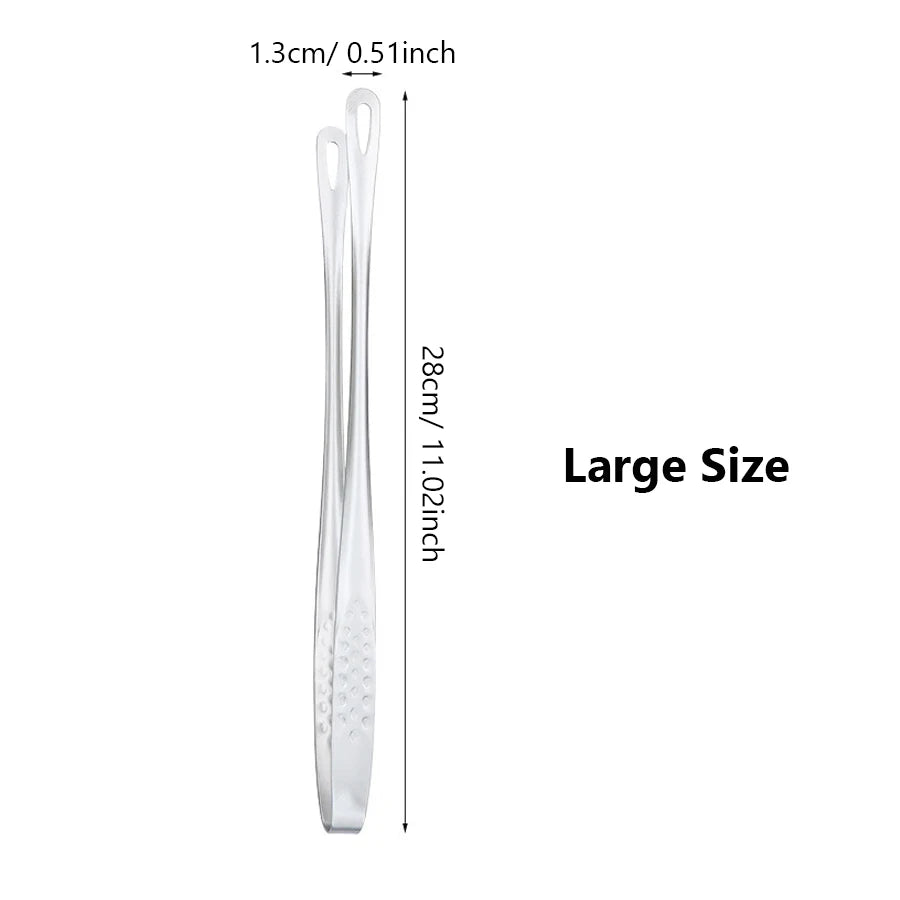 Long Stainless Steel Kitchen Tongs Non-Slip Heat Resistant BBQ Grill Tongs for Steak Seafood Buffet Salad Cooking Tools