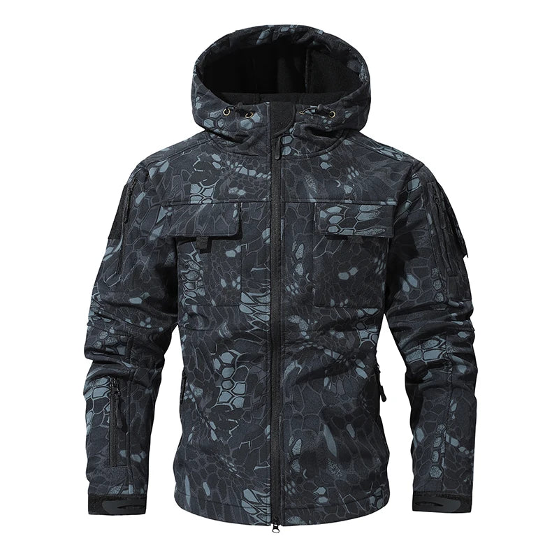 Men Lurker Shark Skin Soft Shell Tactical Jacket Waterproof Fleece Hooded Coat Hunt Clothes Autumn Solid Outdoor New Jacket Men