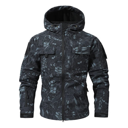 Men Lurker Shark Skin Soft Shell Tactical Jacket Waterproof Fleece Hooded Coat Hunt Clothes Autumn Solid Outdoor New Jacket Men