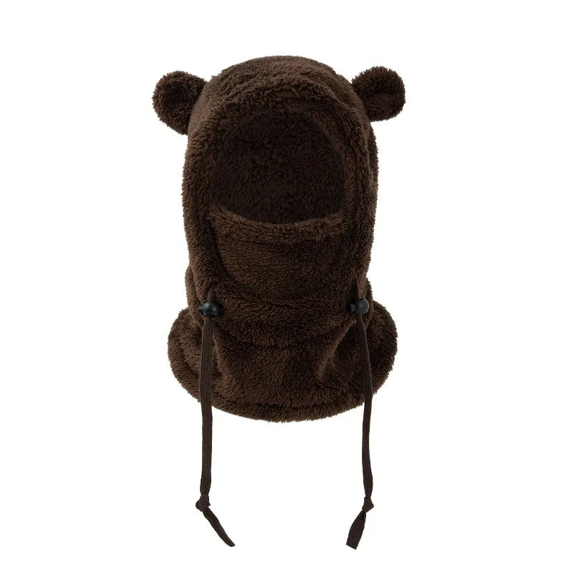 Integrated Cold-proof Hat and Scarf, Winter Cold-proof Ear-protecting and Windproof Face Mask for Boys and Girls Aged 3 To 10