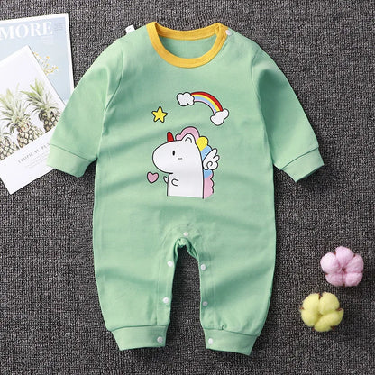 Baby Boys Girls Long Sleeve Romper Cotton Spring Autumn Crawling Jumpsuit Sleepwear All Seasons Onesie