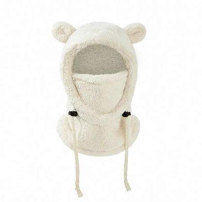 Integrated Cold-proof Hat and Scarf, Winter Cold-proof Ear-protecting and Windproof Face Mask for Boys and Girls Aged 3 To 10